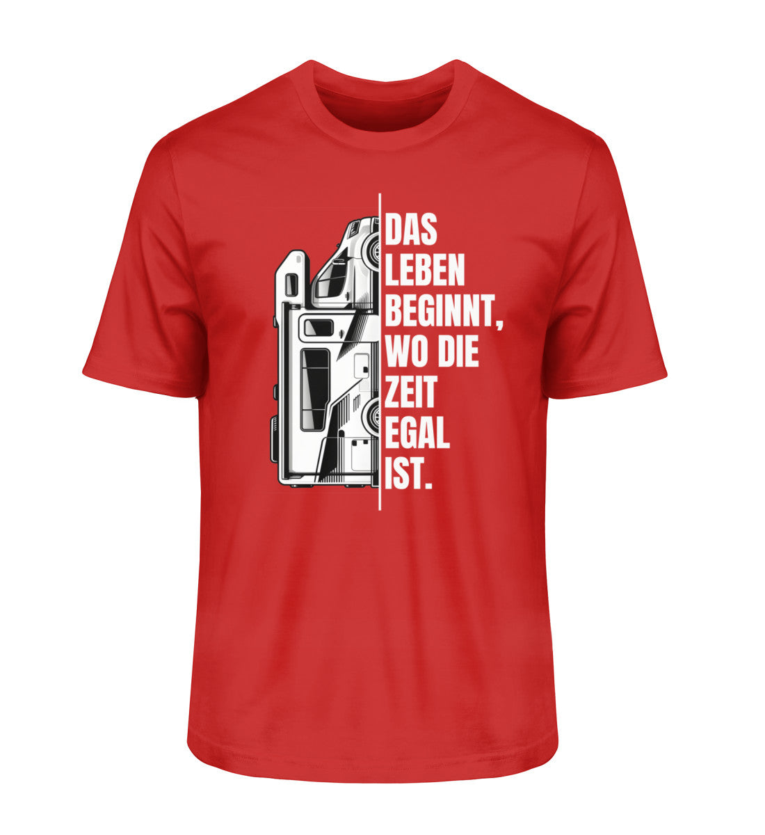 Camping ist Zeitlos Herren Wohnmobil T-Shirt in Rot