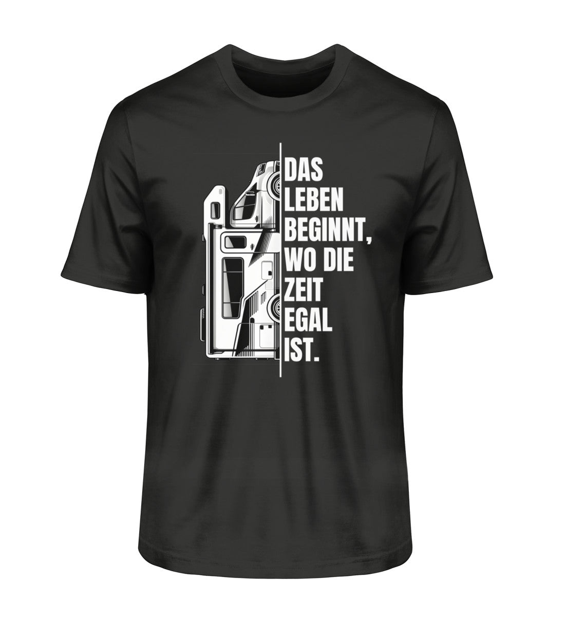 Camping ist Zeitlos Herren Wohnmobil T-Shirt in Schwarz