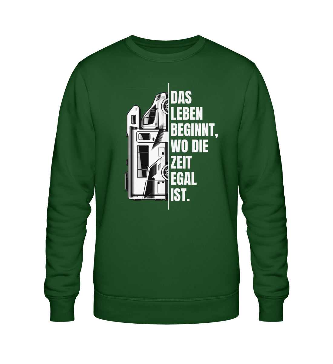 Camping ist Zeitlos Damen Wohnmobil Sweatshirt in Bottle Green