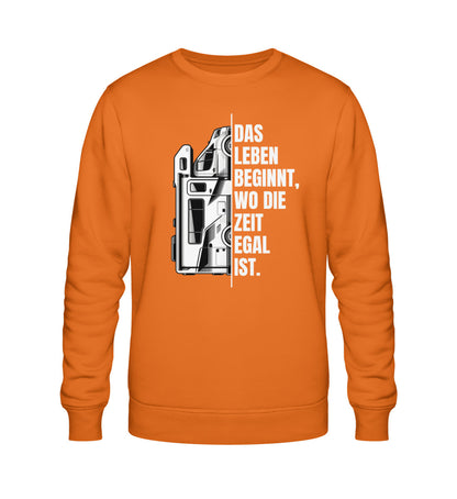 Camping ist Zeitlos Damen Wohnmobil Sweatshirt in Bright Orange