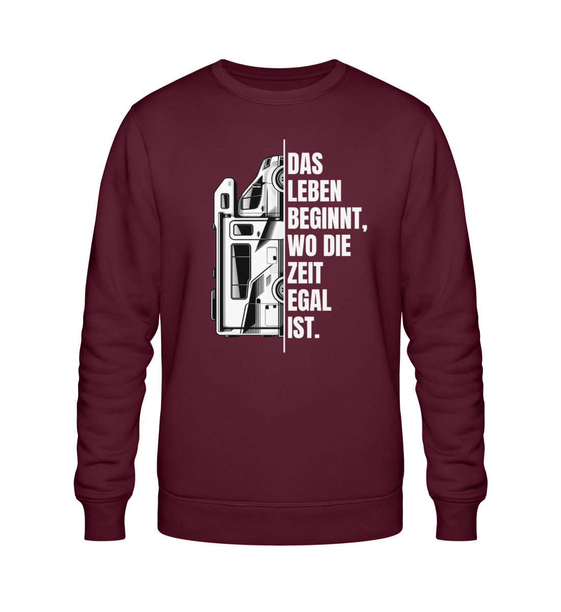 Camping ist Zeitlos Damen Wohnmobil Sweatshirt in Burgundy