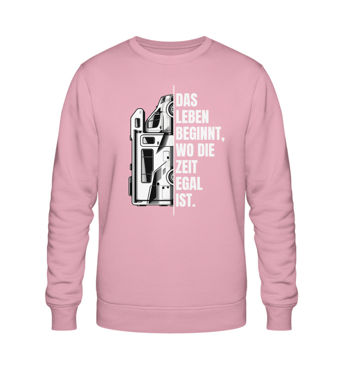 Camping ist Zeitlos Damen Wohnmobil Sweatshirt in Cotton Pink