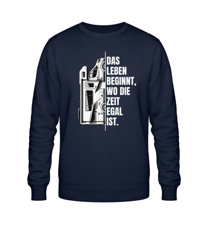 Camping ist Zeitlos Damen Wohnmobil Sweatshirt in French Navy