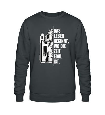 Camping ist Zeitlos Damen Wohnmobil Sweatshirt in India Ink Grey