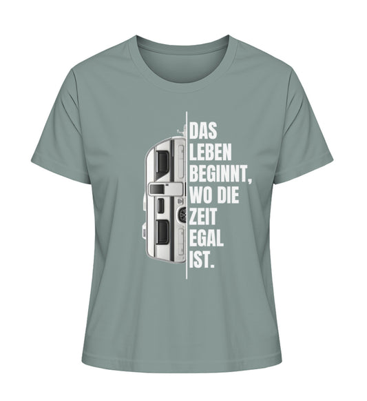 Camping ist Zeitlos Wohnwagen Damen T-Shirt in Green Bay