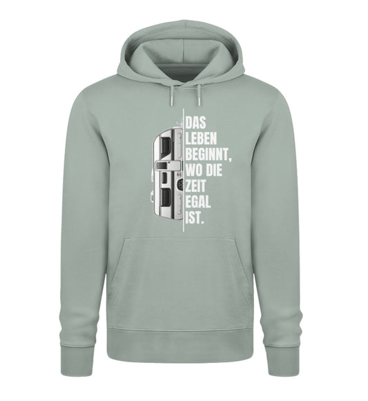 Camping ist Zeitlos Wohnwagen Herren Hoodie in Aloe