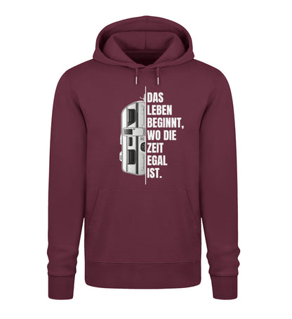 Camping ist Zeitlos Wohnwagen Herren Hoodie in Burgundy