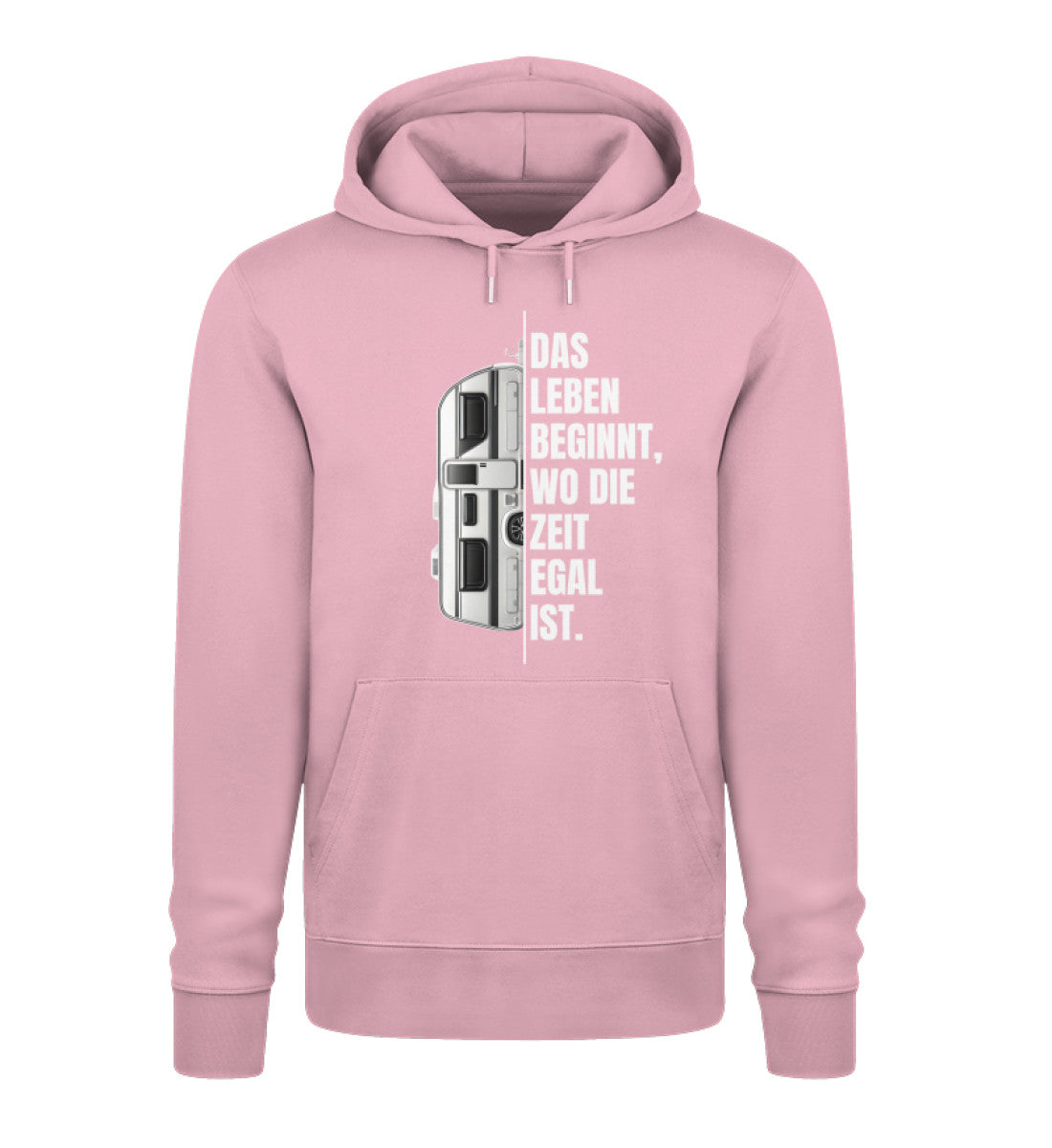 Camping ist Zeitlos Wohnwagen Herren Hoodie in Cotton Pink