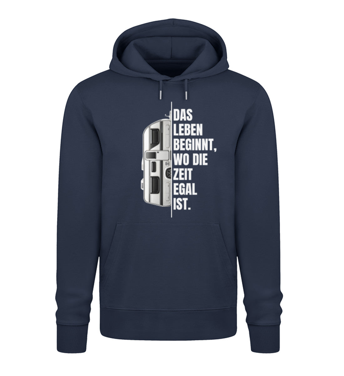 Camping ist Zeitlos Wohnwagen Herren Hoodie in French Navy