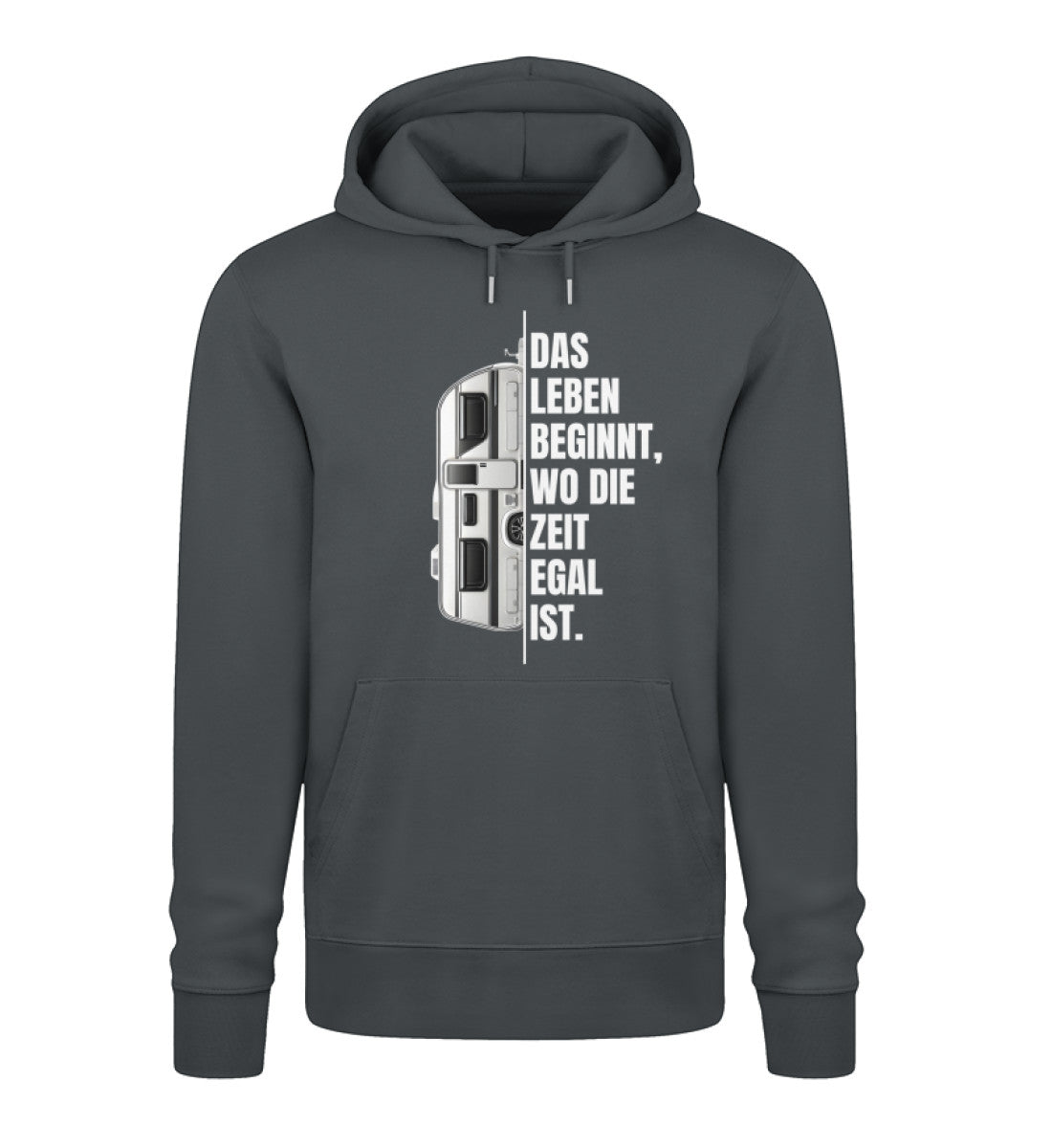 Camping ist Zeitlos Wohnwagen Herren Hoodie in India Ink Grey