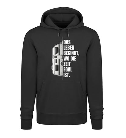 Camping ist Zeitlos Wohnwagen Herren Hoodie in Schwarz