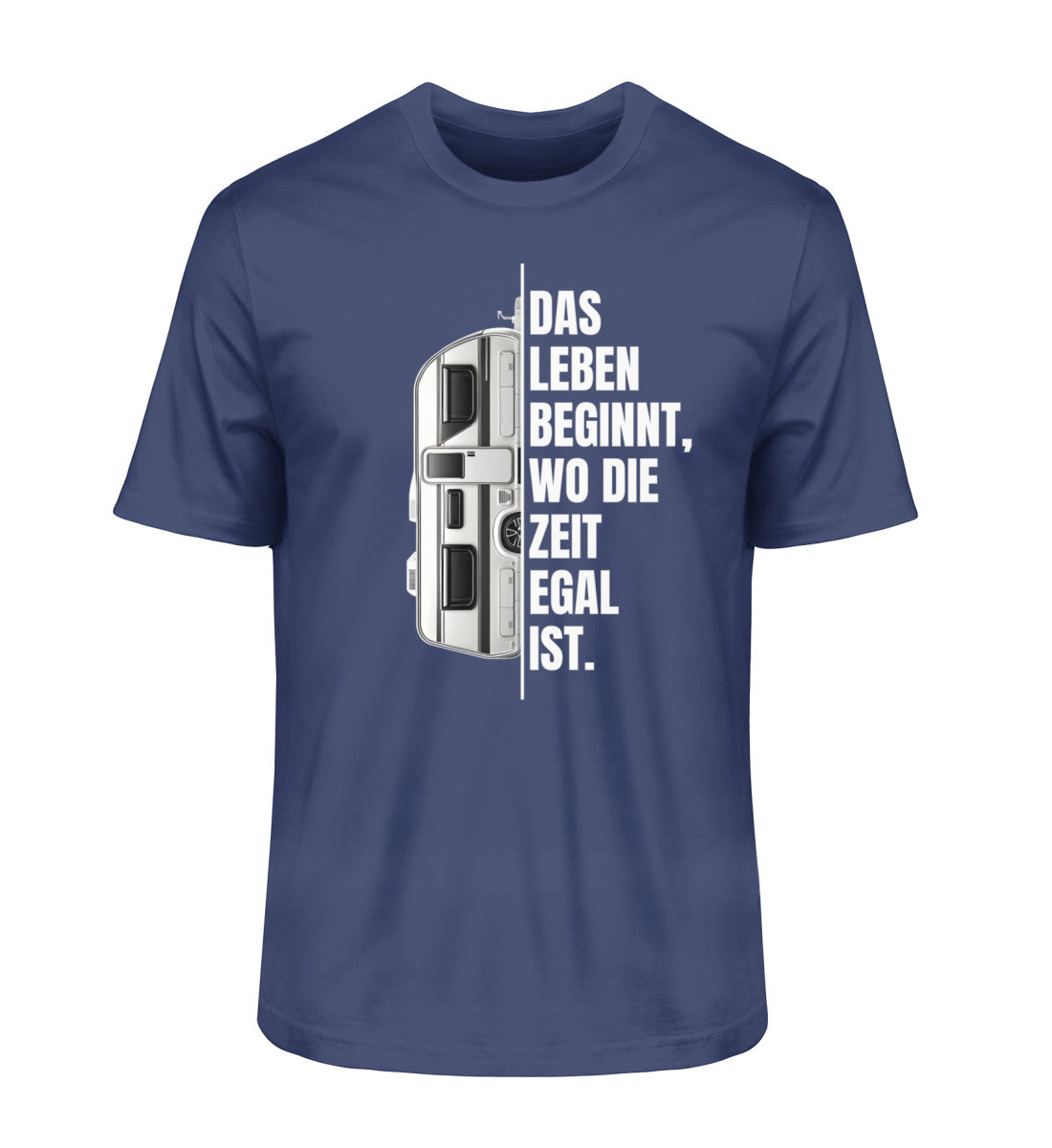 Camping ist Zeitlos Wohnwagen T-Shirt in French Navy