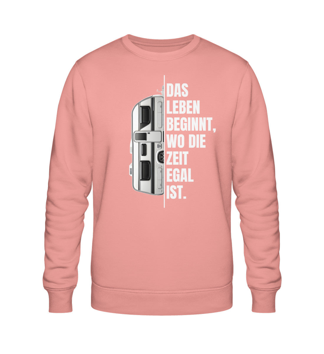 Camping ist Zeitlos Wohnwagen Herren Sweatshirt in Canyon Pink