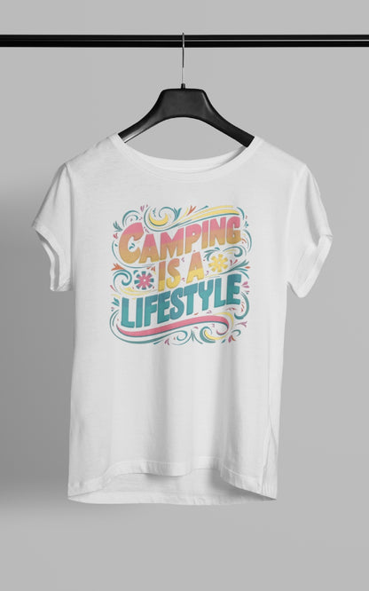Damen Camping T-Shirt. - Camping is a Lifestyle