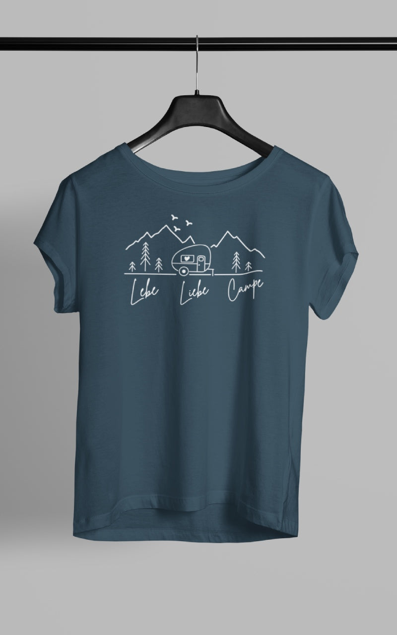 Lebe Liebe Campe - Damen Camping T-Shirt