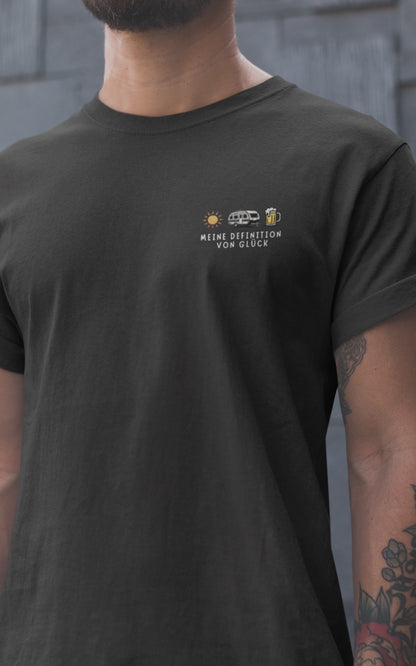 Herren Camping T-Shirt - Definition von Glück - Wohnwagen