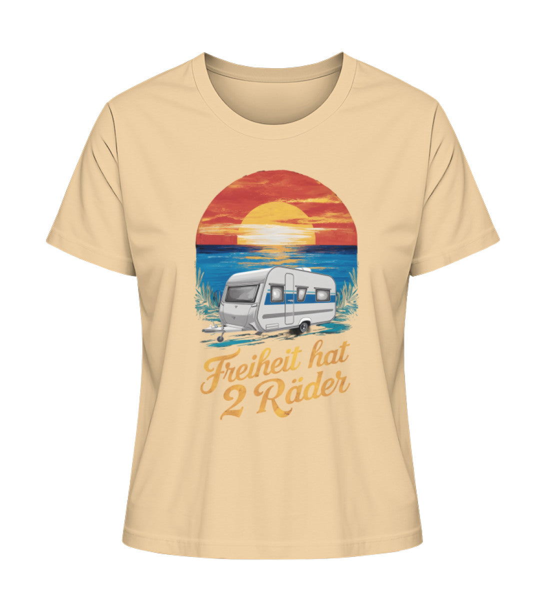 Freiheit hat 2 Räder Damen Organic Wohnwagen T-Shirt in Nispero