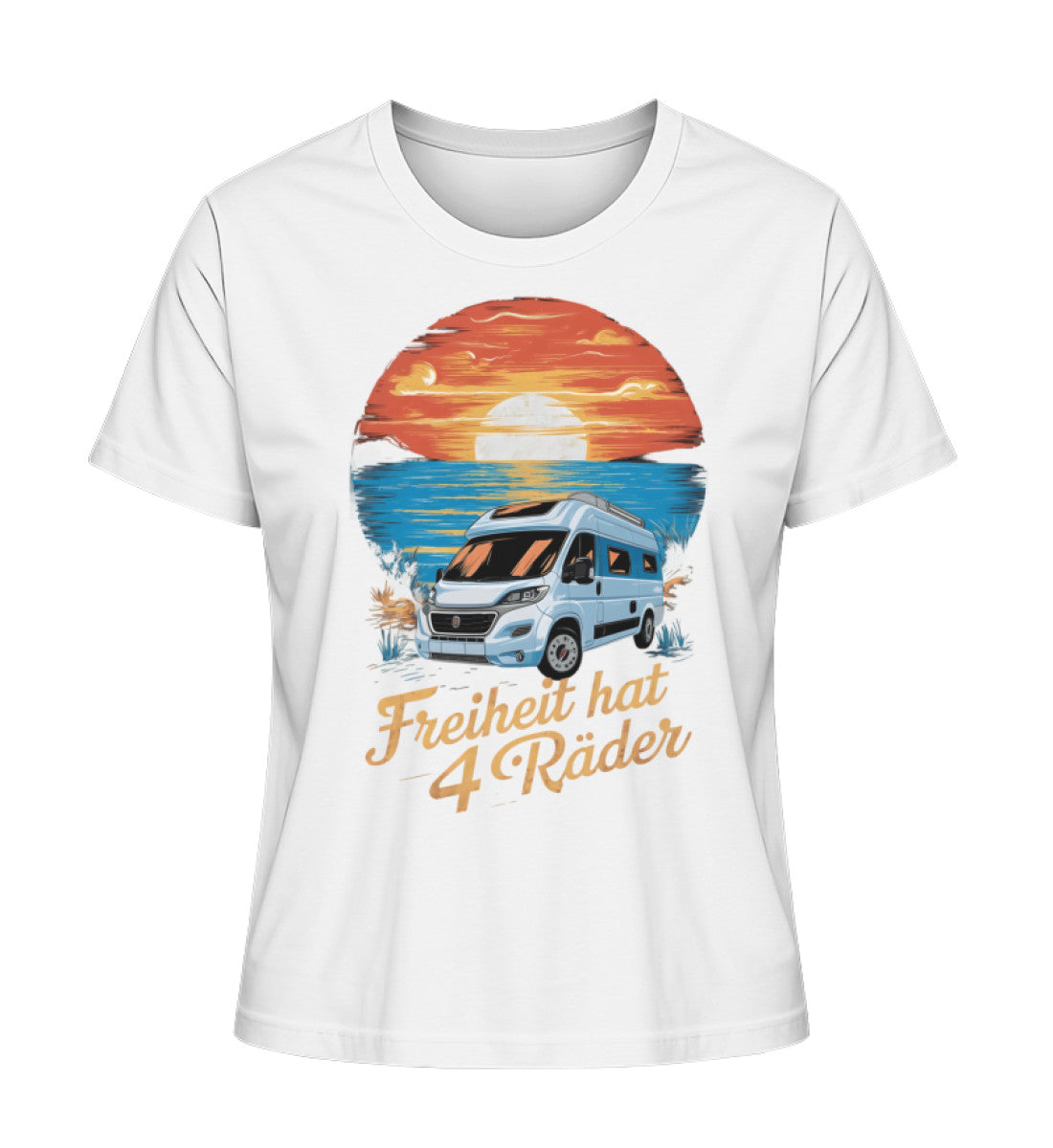 Freiheit hat 4 Räder Damen Organic Vanlife T-Shirt in Weiss