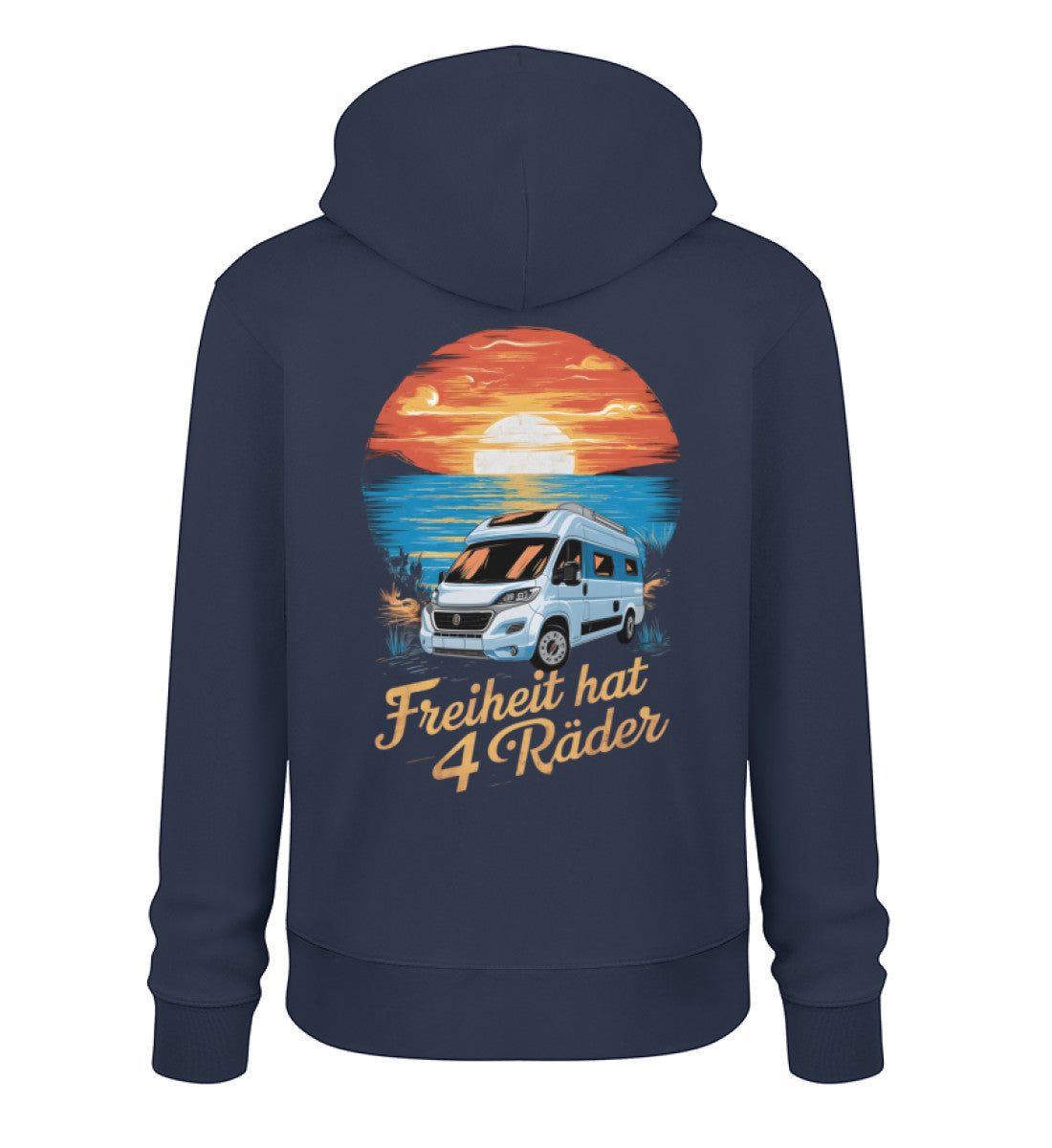 Freiheit hat 4 Räder Herren Organic Vanlife Hoodie in French Navy