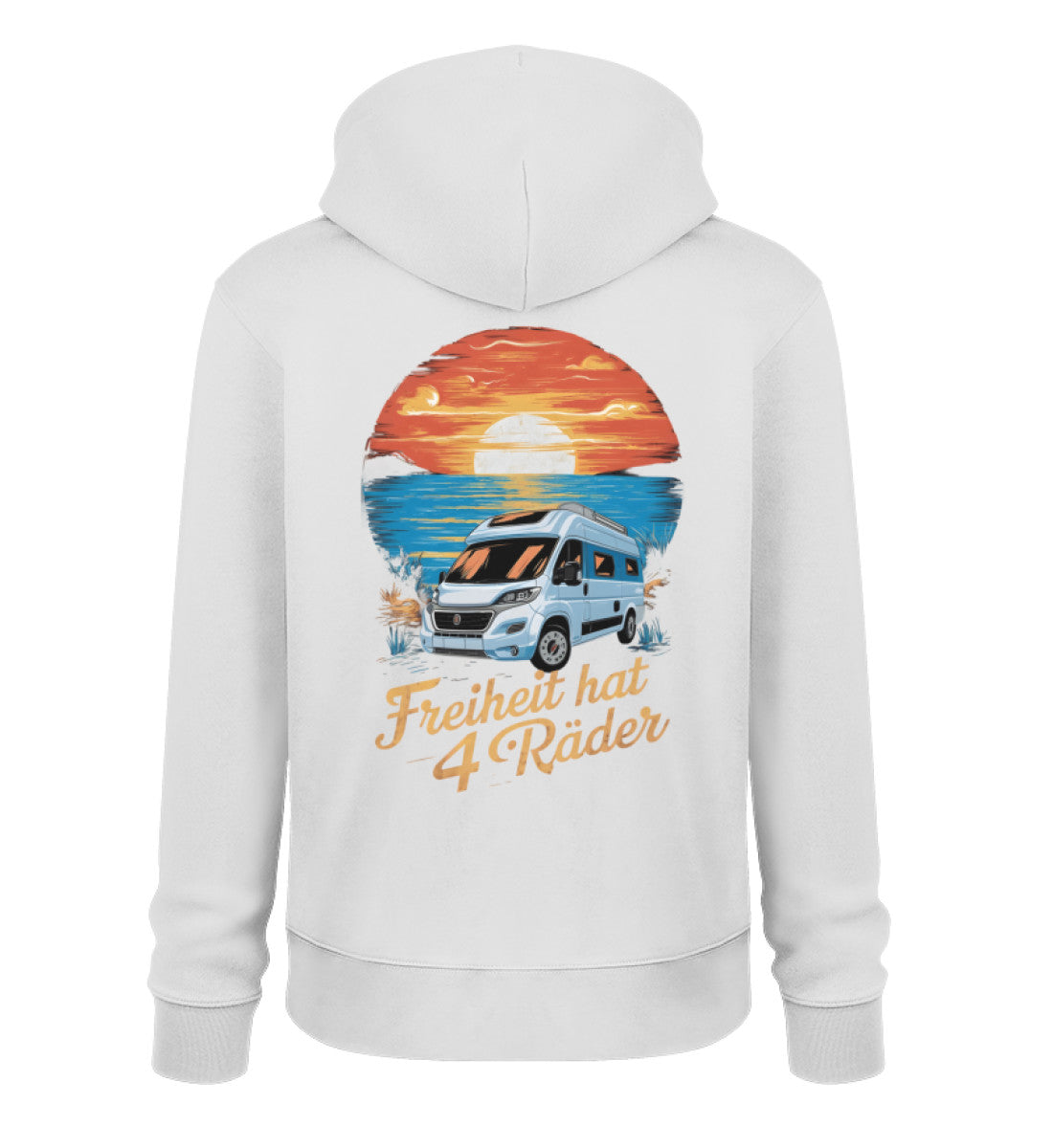 Freiheit hat 4 Räder Herren Organic Vanlife Hoodie in Heather Grey