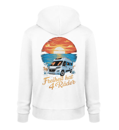 Freiheit hat 4 Räder Herren Organic Vanlife Hoodie in Weiss