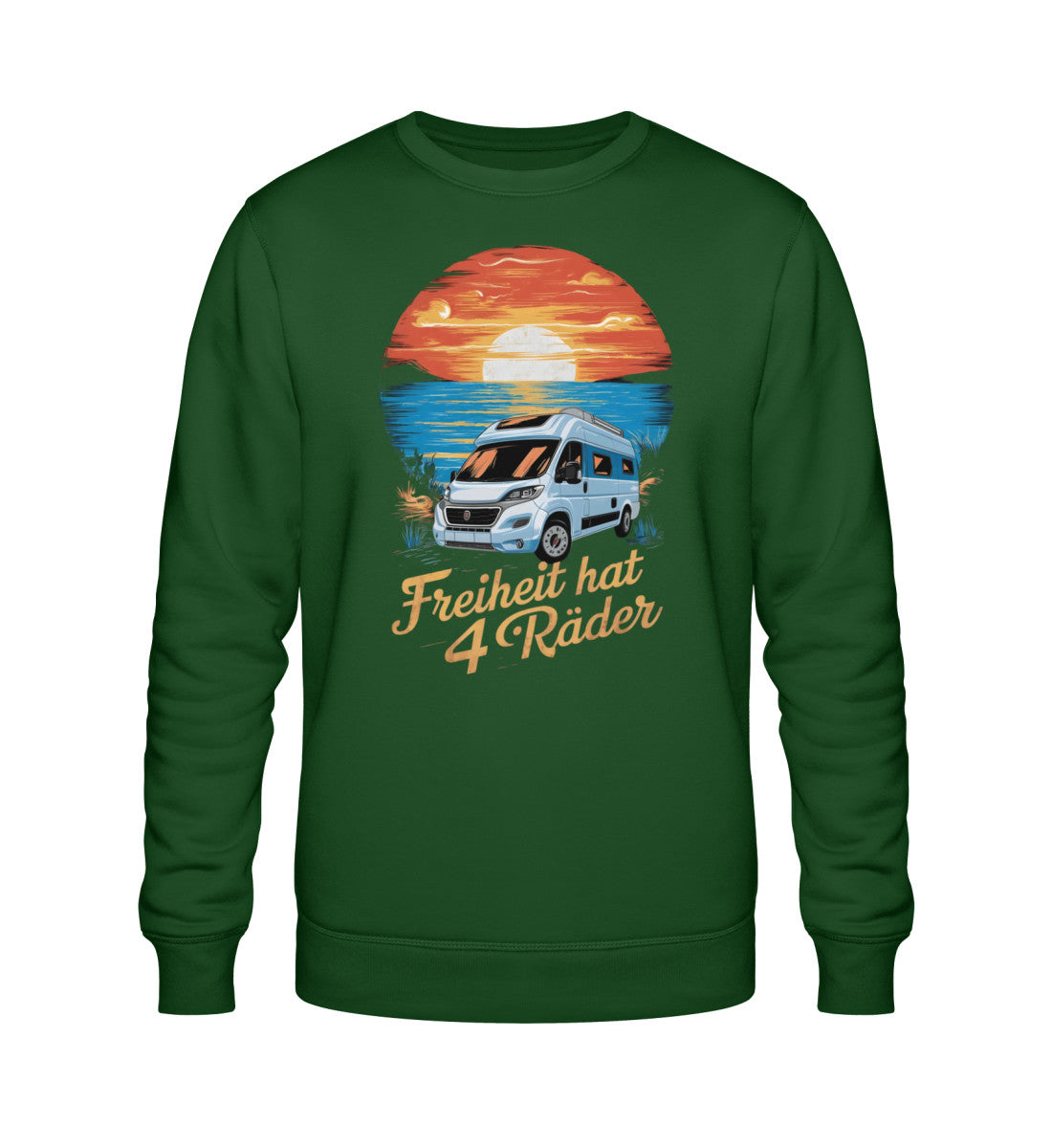 Freiheit hat 4 Räder Herren Organic Vanlife Sweatshirt in Bottle Green