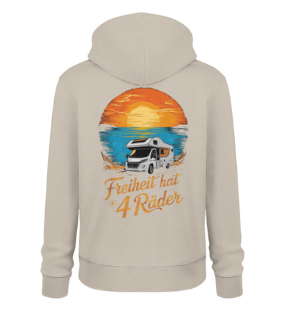 Freiheit hat 4 Räder Herren Organic Wohnmobil Hoodie in Desert Dust