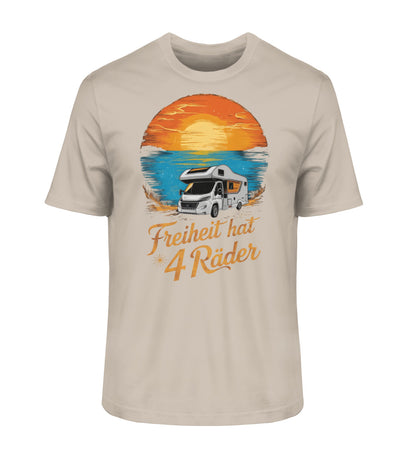 Freiheit hat 4 Räder Herren Organic Wohnmobil T-Shirt in Desert Dust