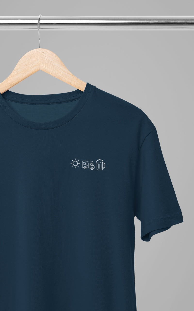 Herren Camping T-Shirt - Sonne Wohnmobil Bier
