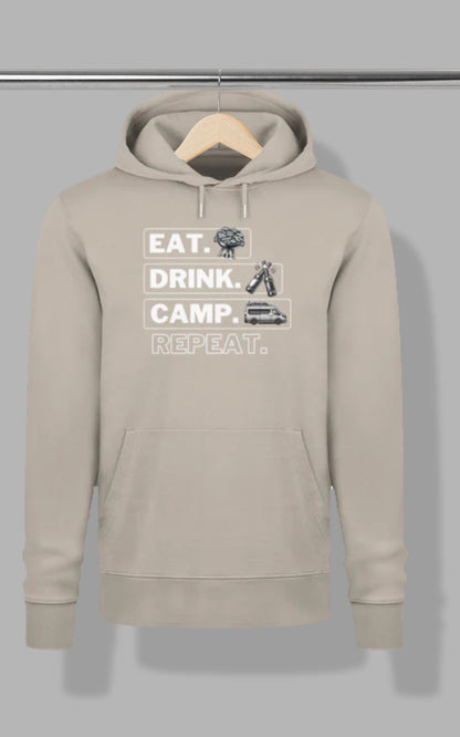 Herren Camping Hoodie - Eat Drink Camp Repeat - Vanlife
