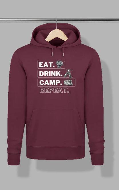 Herren Camping Hoodie - Eat Drink Camp Repeat - Wohnmobil