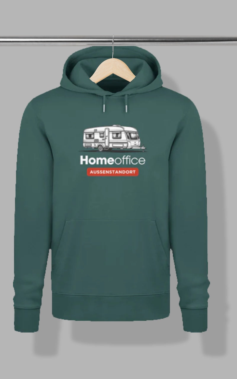 Herren Camping Hoodie - Homeoffice - Wohnwagen