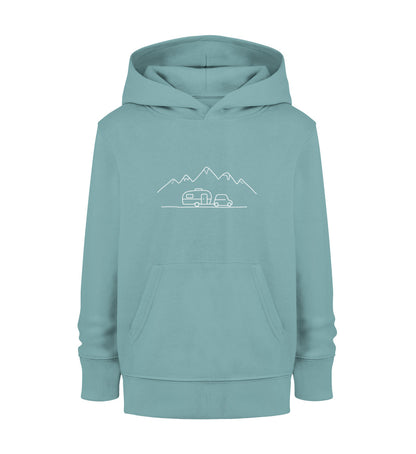 Keep it simple Kinder Organic Hoodie in Teal Monstera