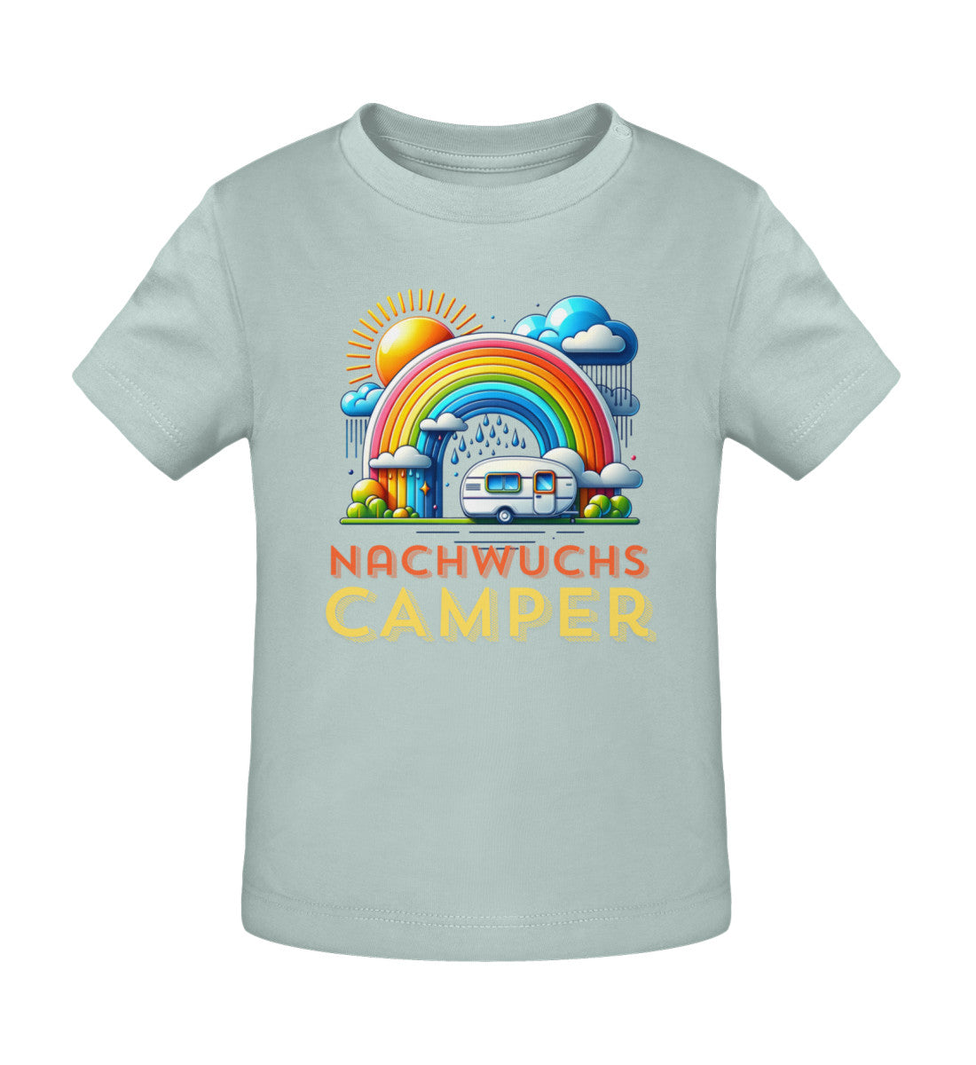 Nachwuchs Camper Baby Organic T-Shirt in Caribbean Blue