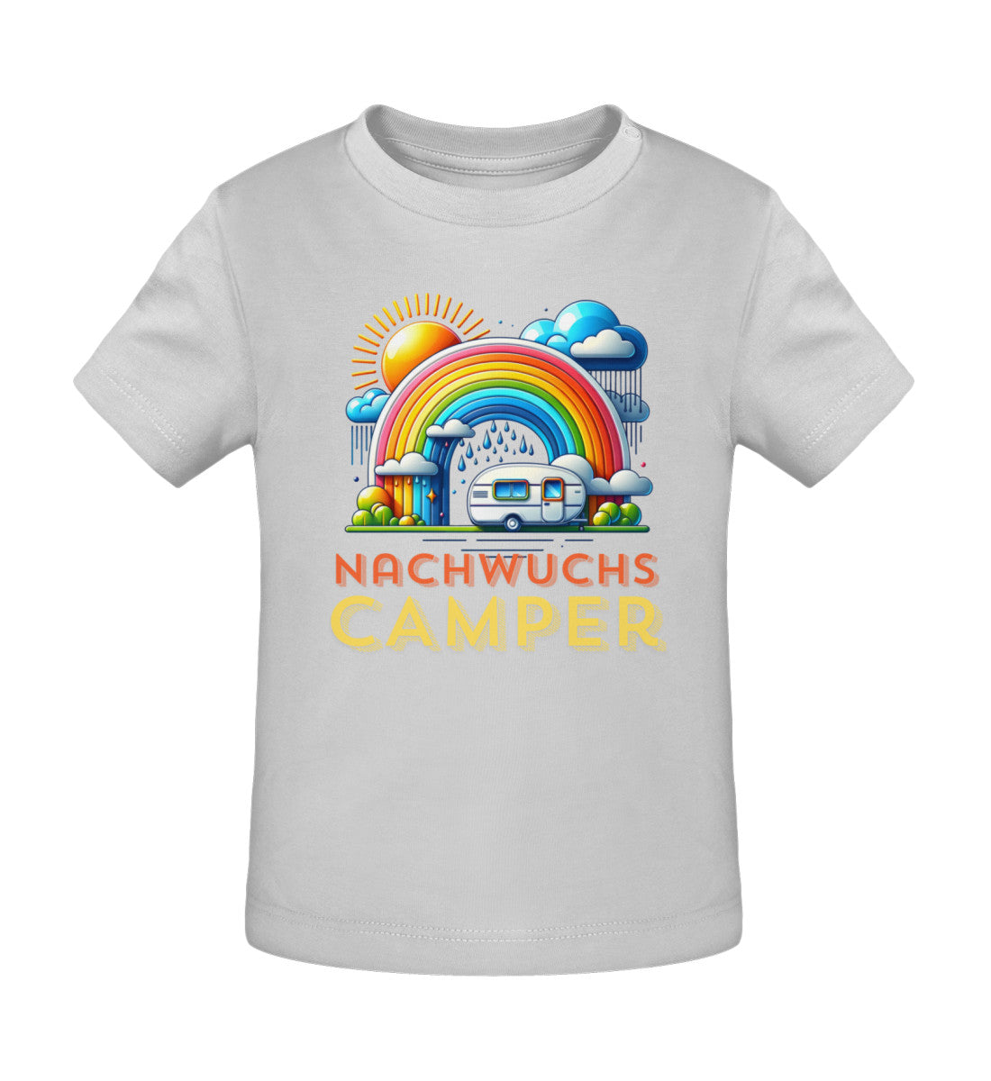 Nachwuchs Camper Baby Organic T-Shirt in Heather Grey