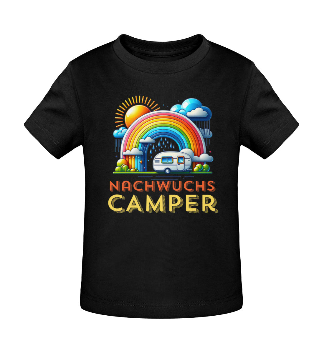 Nachwuchs Camper Baby Organic T-Shirt in Schwarz