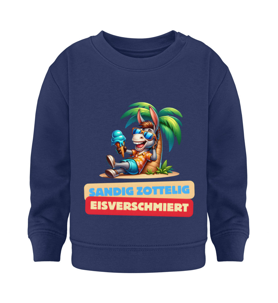 Sandig Zottelig Eisverschmiert Baby Organic Sweatshirt in French Navy