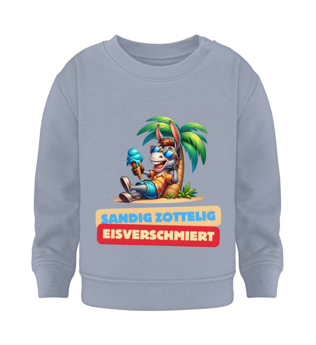 Sandig Zottelig Eisverschmiert Baby Organic Sweatshirt in Serene Blue