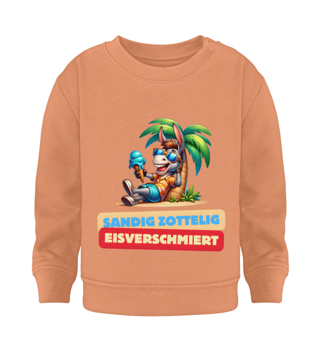 Sandig Zottelig Eisverschmiert Baby Organic Sweatshirt in Volcano Stone