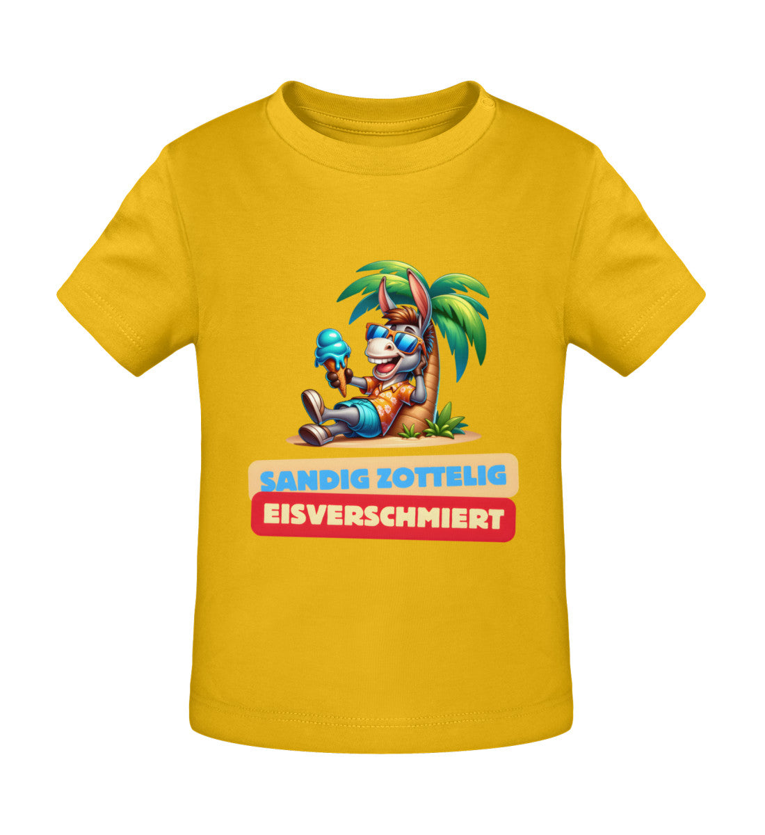 Sandig Zottelig Eisverschmiert Baby Organic T-Shirt in Golden Yellow