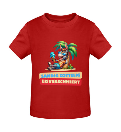 Sandig Zottelig Eisverschmiert Baby Organic T-Shirt in Rot