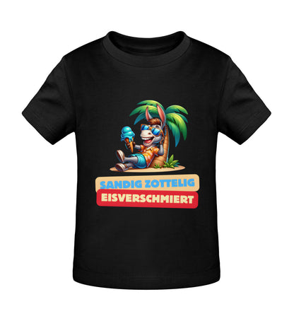 Sandig Zottelig Eisverschmiert Baby Organic T-Shirt in Schwarz