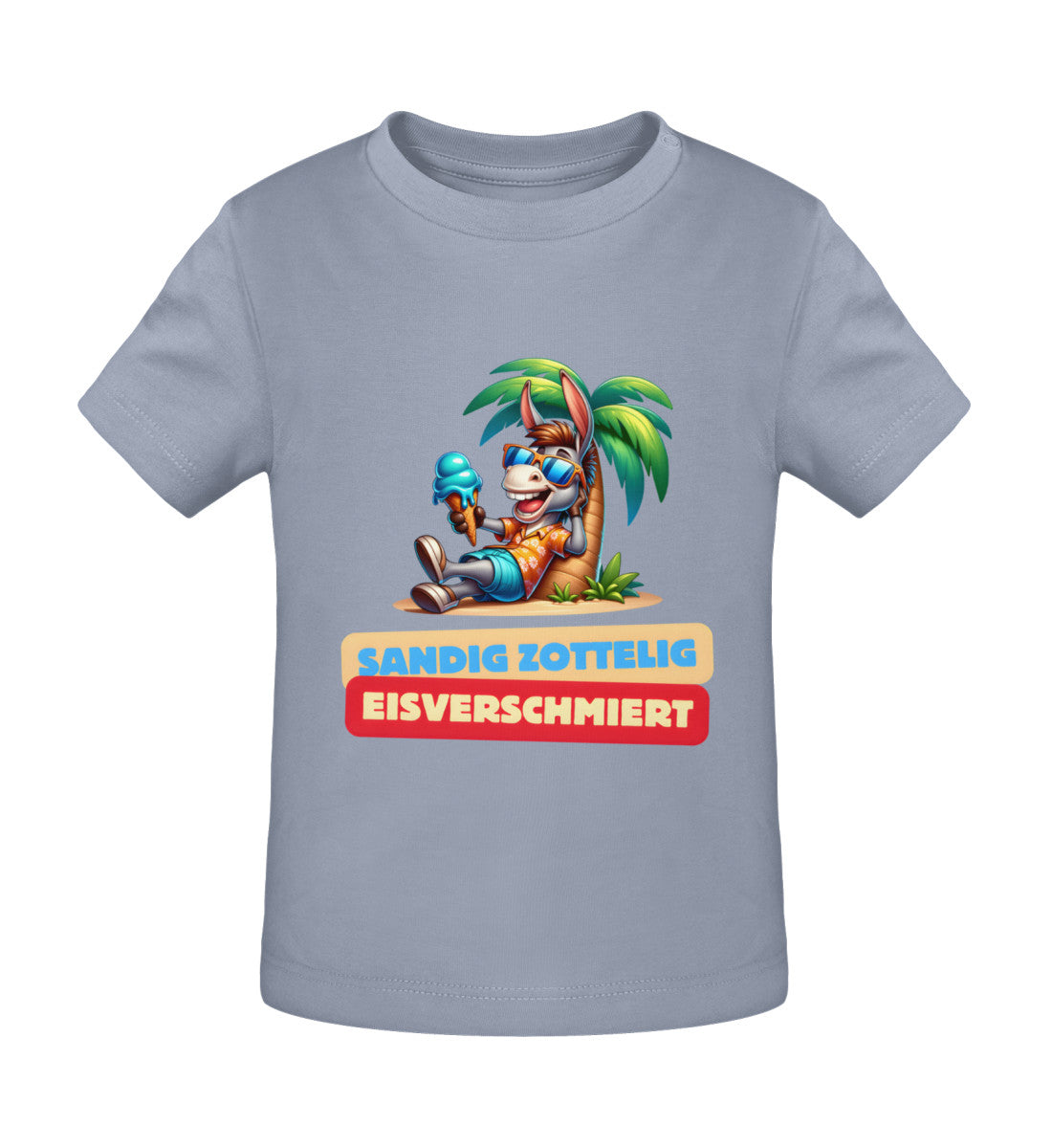 Sandig Zottelig Eisverschmiert Baby Organic T-Shirt in Serene Blue