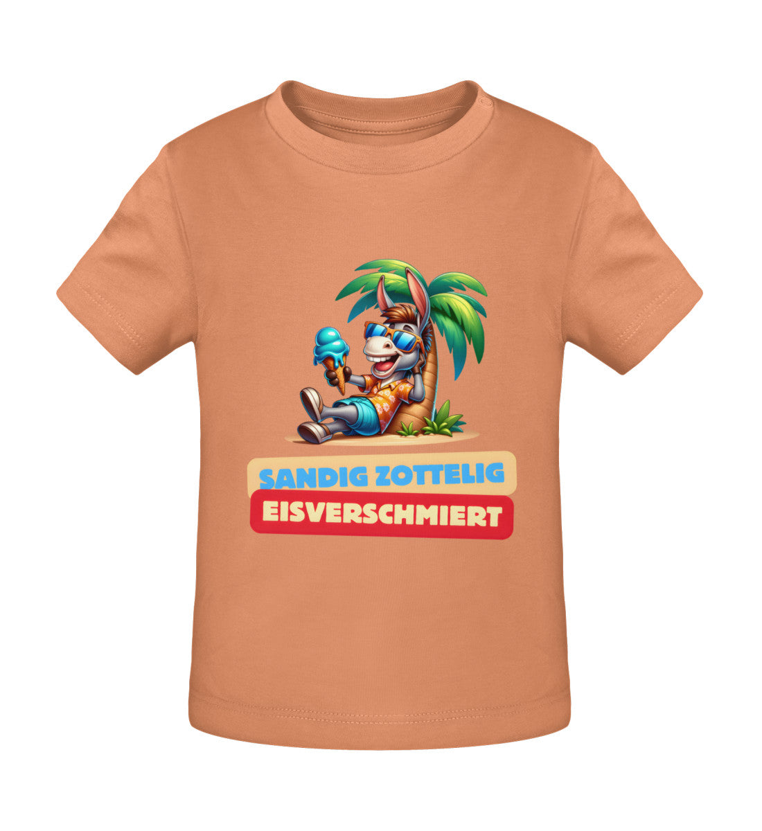 Sandig Zottelig Eisverschmiert Baby Organic T-Shirt in Volcano Stone