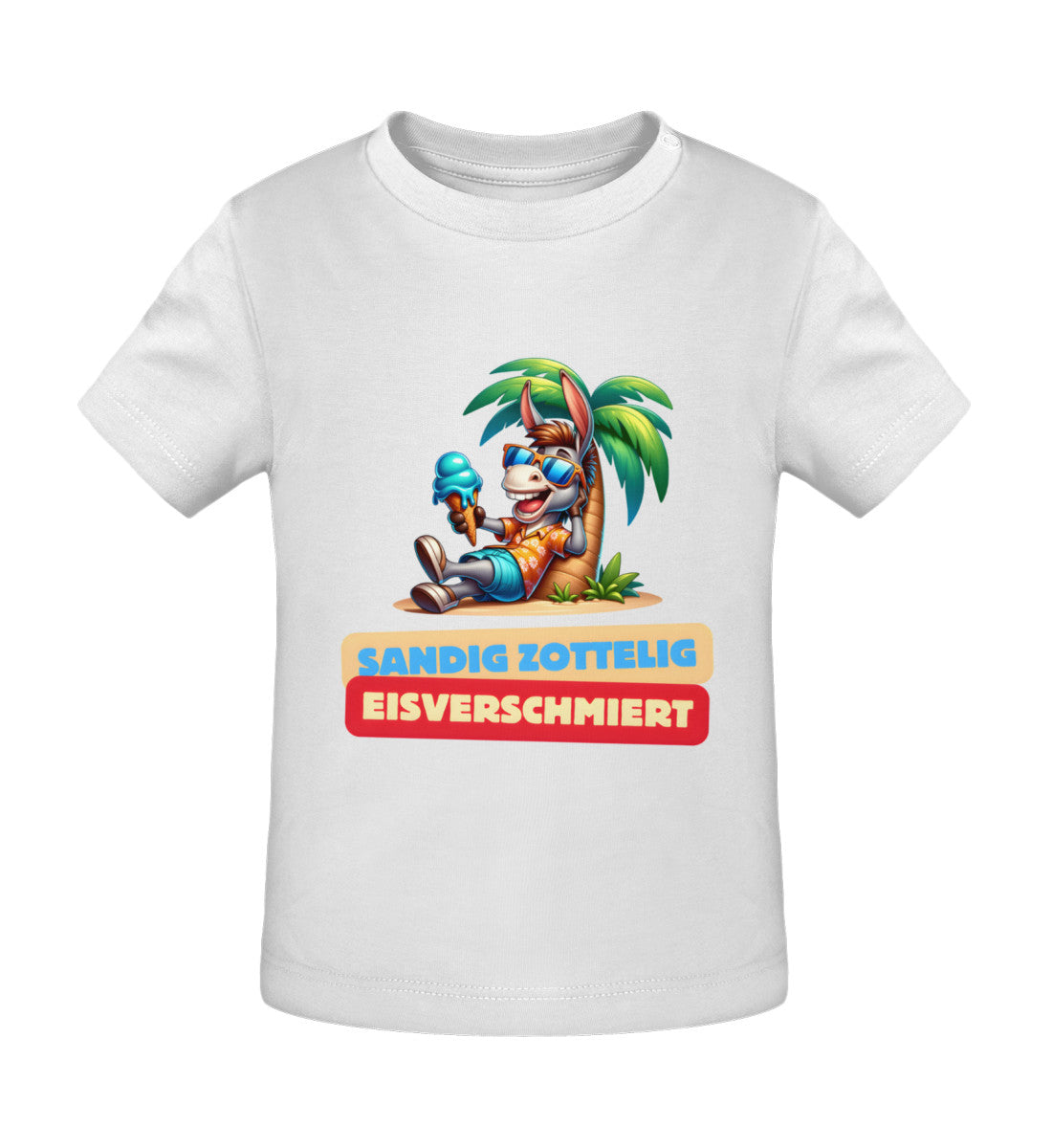 Sandig Zottelig Eisverschmiert Baby Organic T-Shirt in Weiss