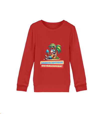 Sandig Zottelig Eisverschmiert Kinder Organic Sweatshirt in Rot