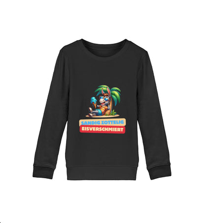 Sandig Zottelig Eisverschmiert Kinder Organic Sweatshirt in Schwarz