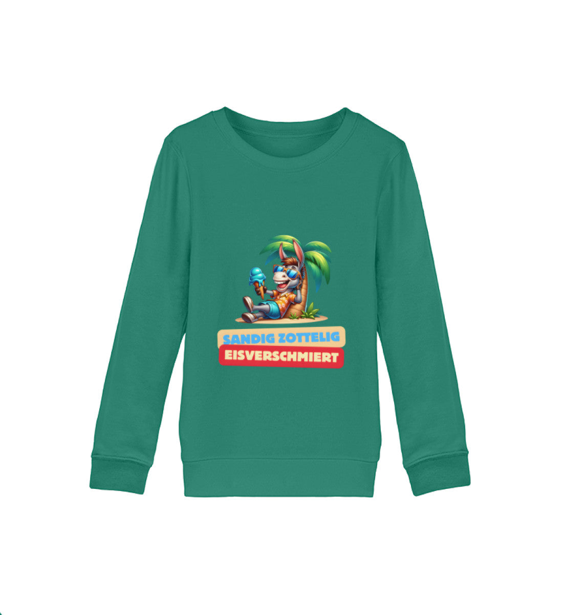 Sandig Zottelig Eisverschmiert Kinder Organic Sweatshirt in Varsity Green