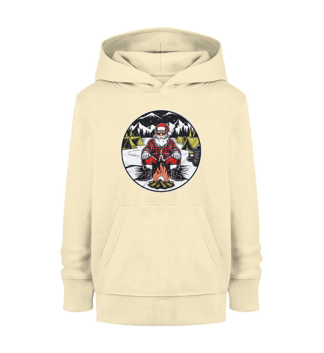 Camping Santa - Kinder Organic Hoodie | LazyDonkeyDesign