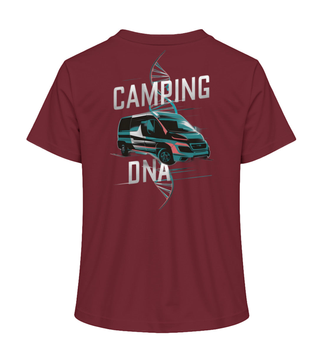 Vanlife Camping DNA T-Shirt für Damen in Burgundy